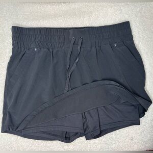 Women’s Dark Gray High-Waisted Athletic Skort with Built-In Shorts